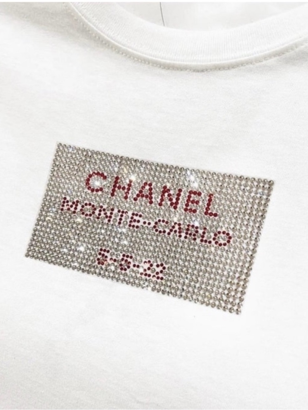 Chanel Monte Carlo Crystal Embellished Tee, Medium, NWT.